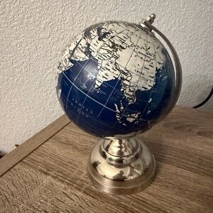 Silver and Blue Decorative Globe